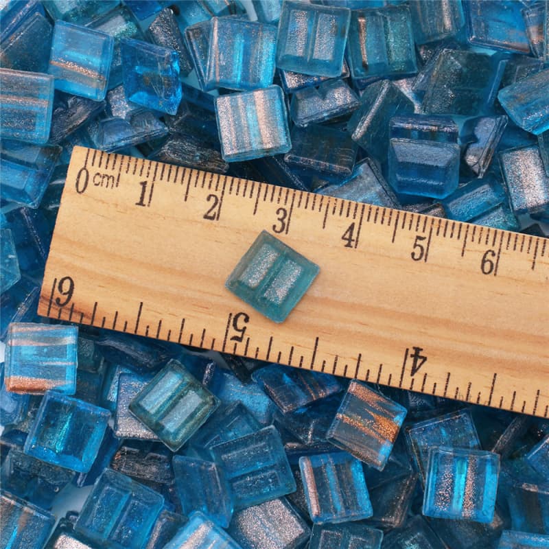 Blue Square Golden Line Hot-melting Glass Mosaic 10GSM706