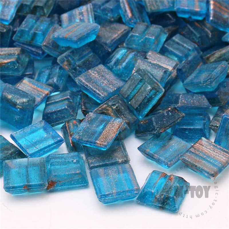 Blue Square Golden Line Hot-melting Glass Mosaic 10GSM706