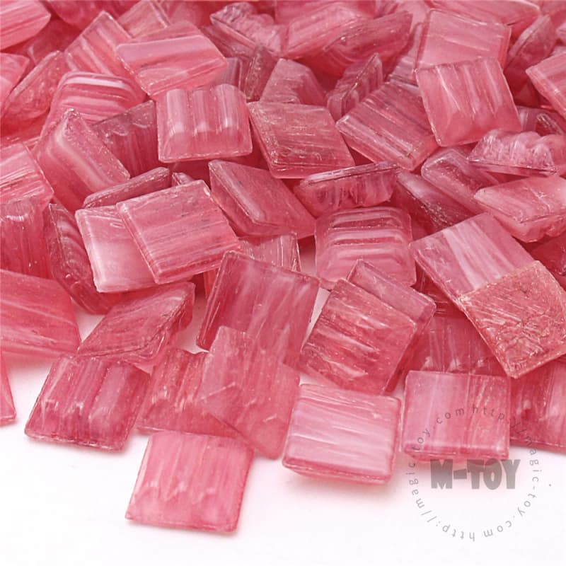 Pink Square Golden Line Hot-melting Glass Mosaic 10GST401