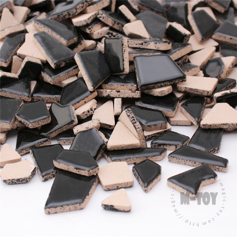 Black Irregular Ceramic Mosaic IR-H1