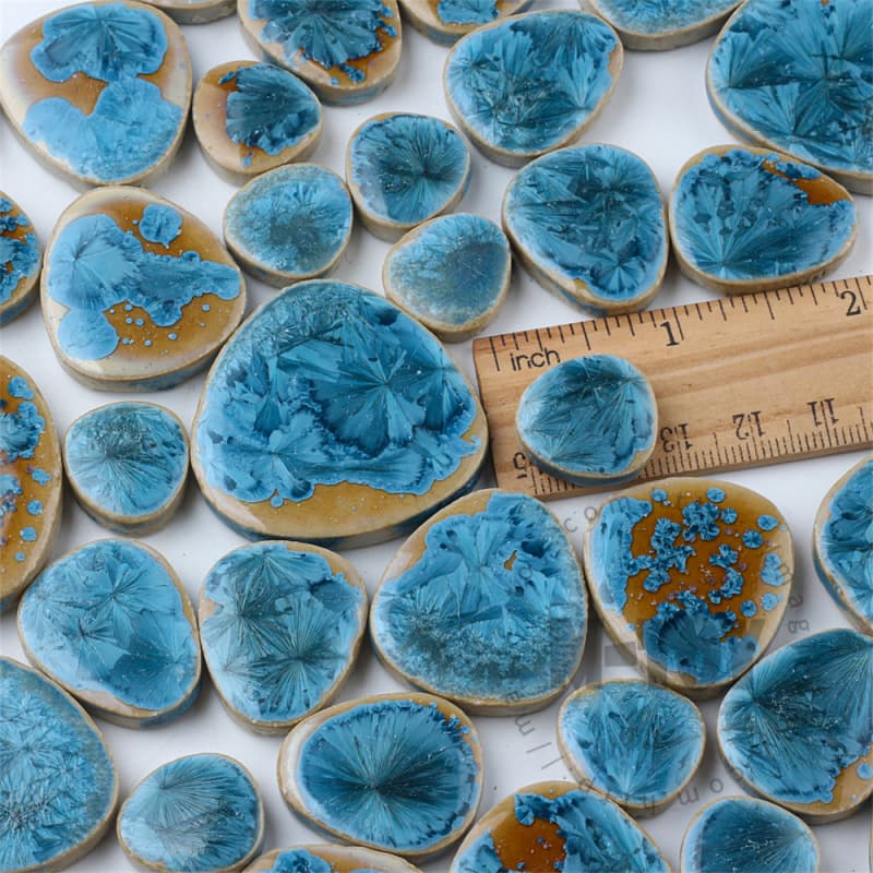 Blue Pebble Shape Ceramic Mosaic CDB704