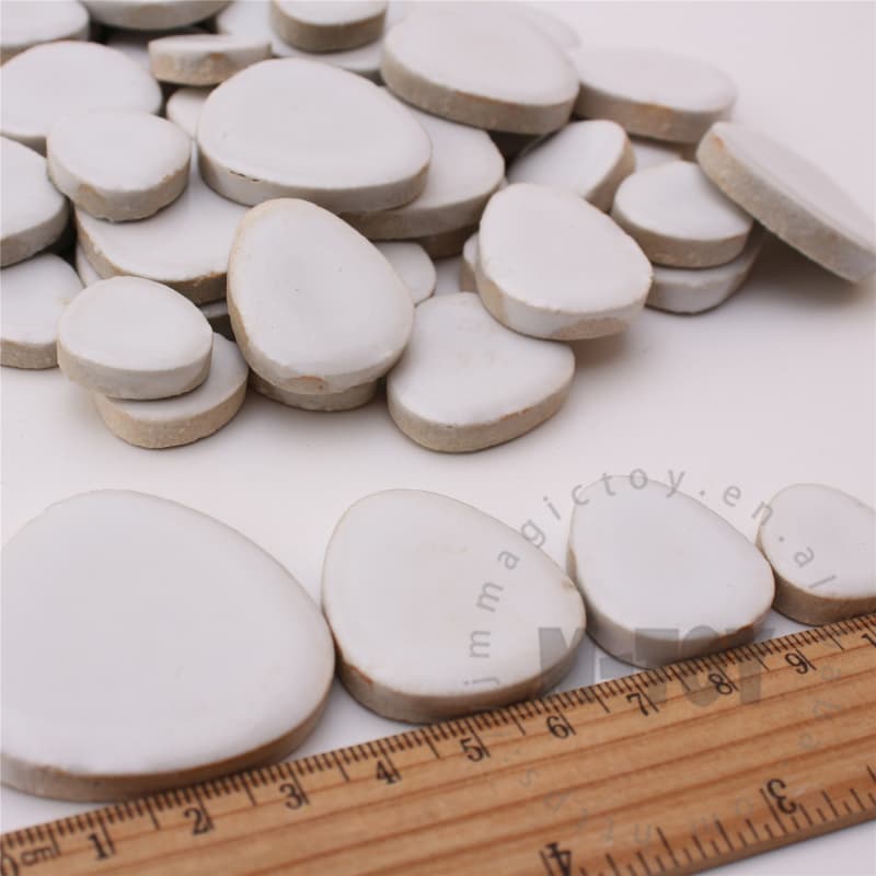 White Pebble Shape Ceramic Mosaic CDG101