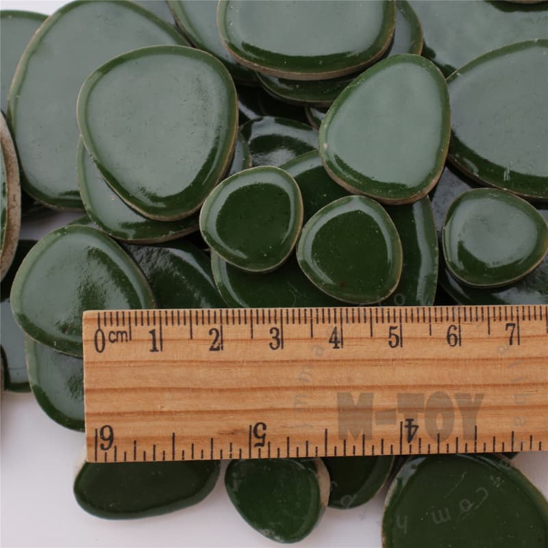 Green Pebble Shape Ceramic Mosaic CDG602