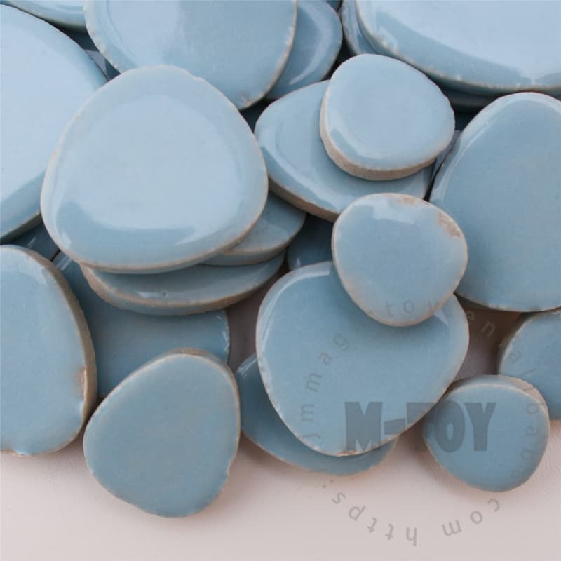 Blue Pebble Shape Ceramic Mosaic CDG701
