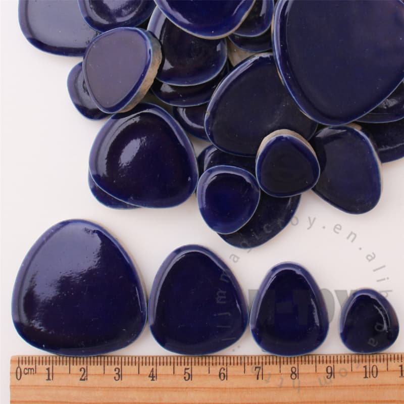 Blue Pebble Shape Ceramic Mosaic CDG703