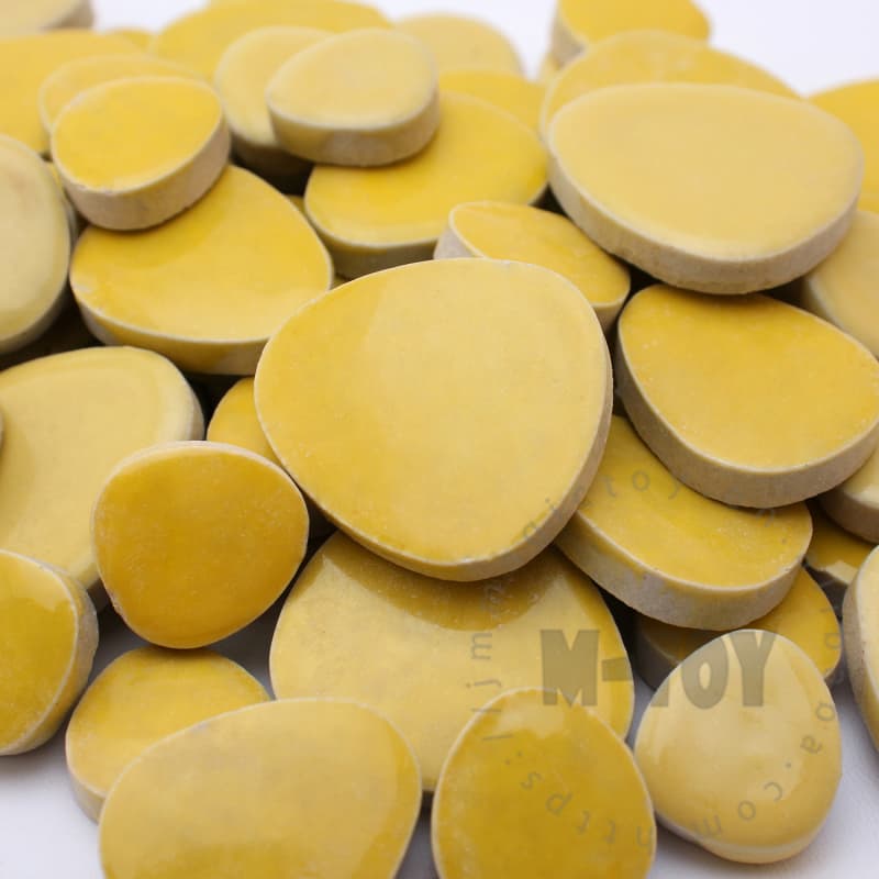 Yellow Pebble Shape Ceramic Mosaic CDG901