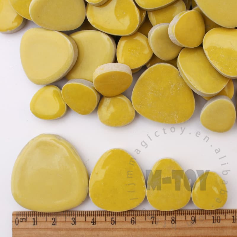 Yellow Pebble Shape Ceramic Mosaic CDG901