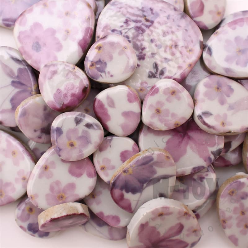 Pink Pebble Shape Ceramic Mosaic CDQ403