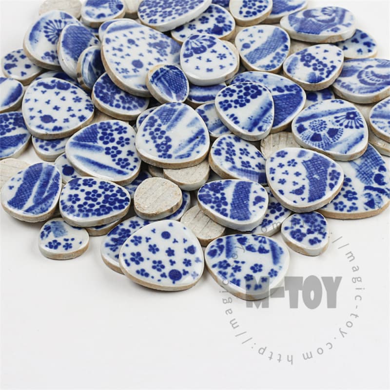 Blue Pebble Shape Ceramic Mosaic CDQ713