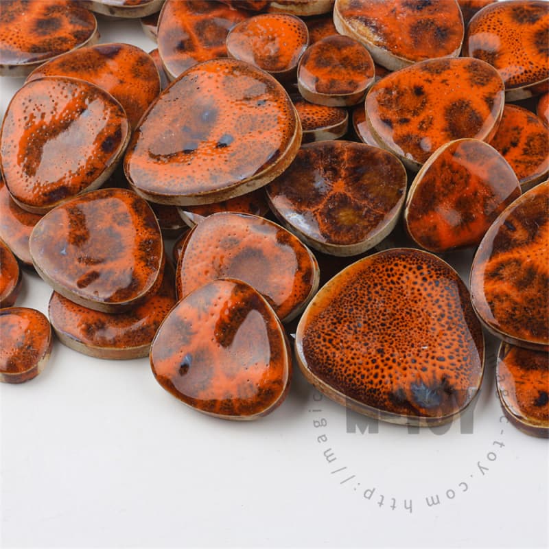 Orange Pebble Shape Ceramic Mosaic CDD904