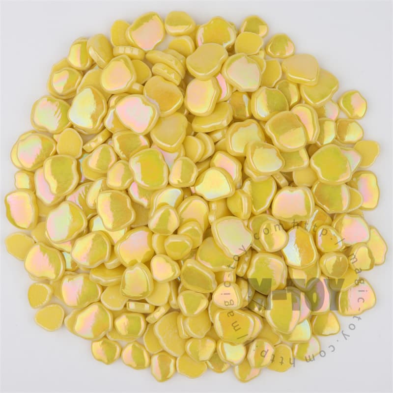 Iridescent Yellow Blossom Petals Glass Mosaic SMAI50