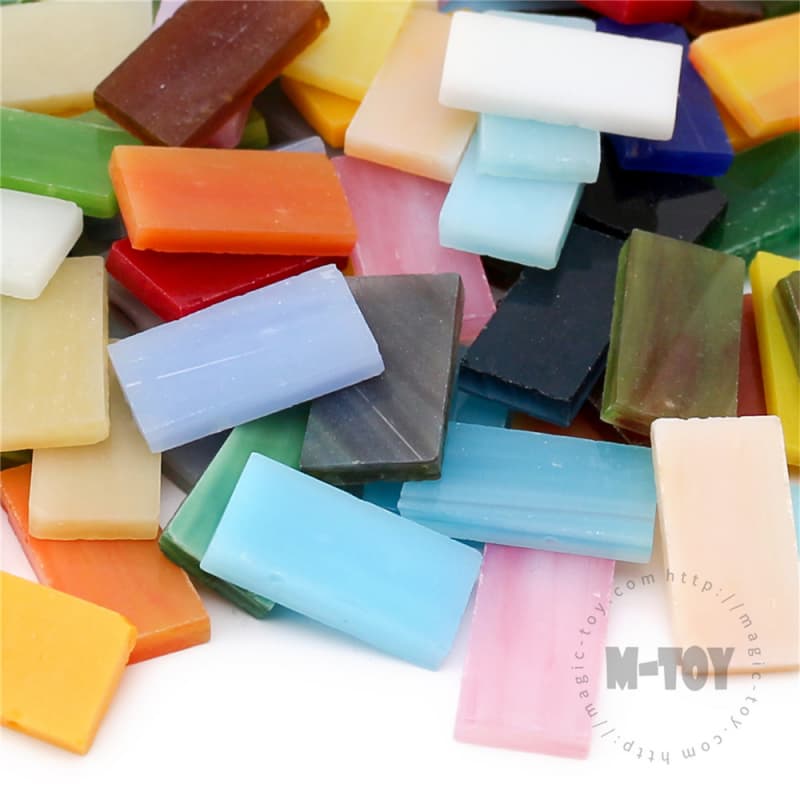 Assorted Color Rectangle Opaque Stained Glass Mosaic 1020OBG1001