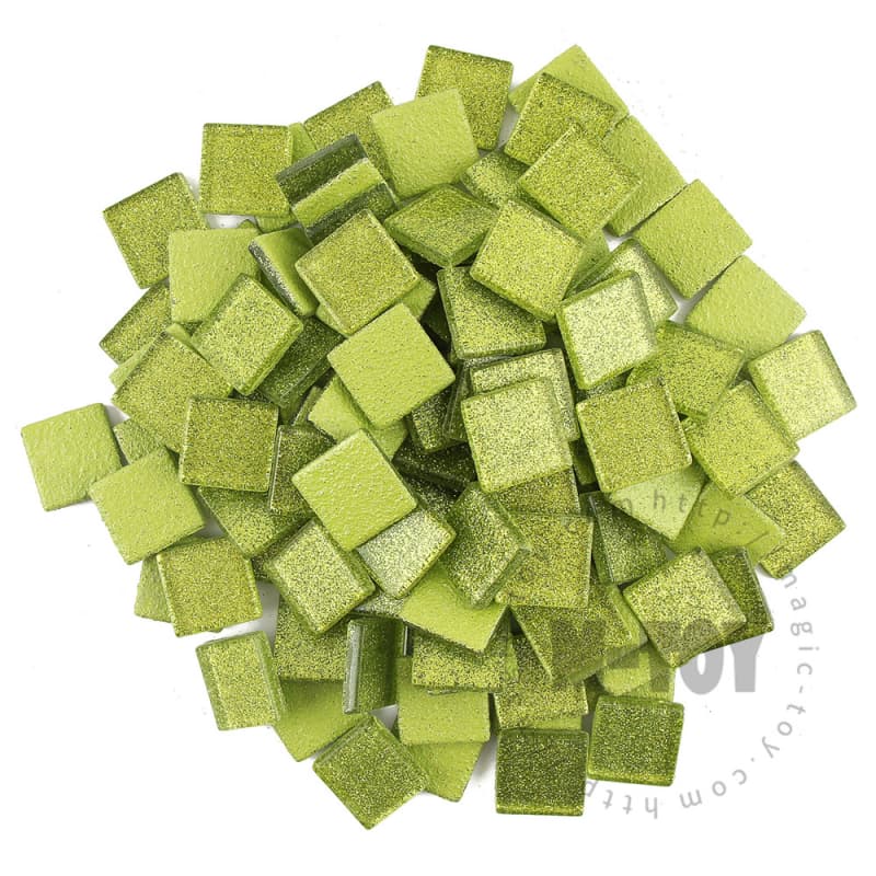 Green Square Glitter Glass Mosaic 20-SPA604