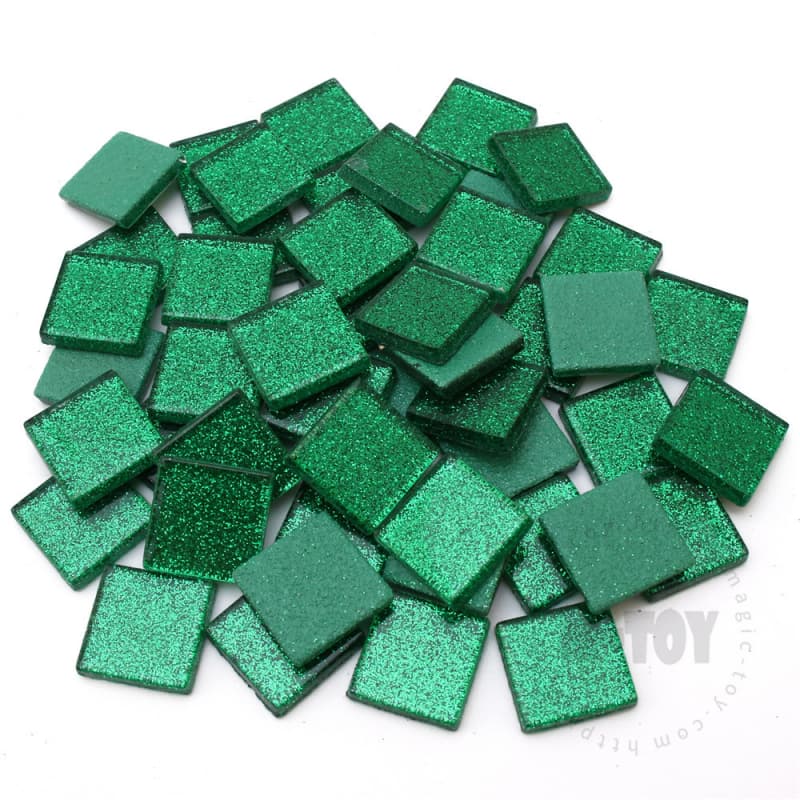 Green Square Glitter Glass Mosaic 20-SPA606