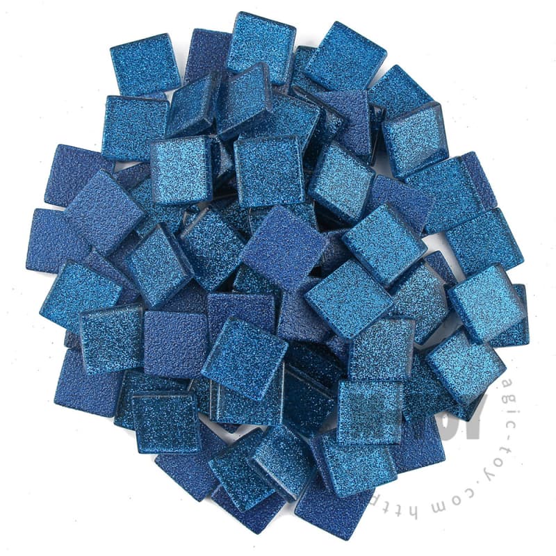 Blue Square Glitter Glass Mosaic 20-SPA708
