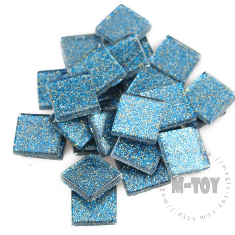 Blue Square Glitter Glass Mosaic 20-SPA710
