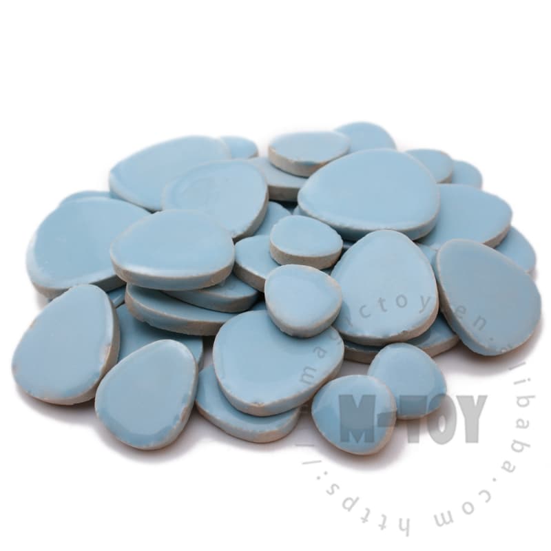 Blue Pebble Shape Ceramic Mosaic CDG701