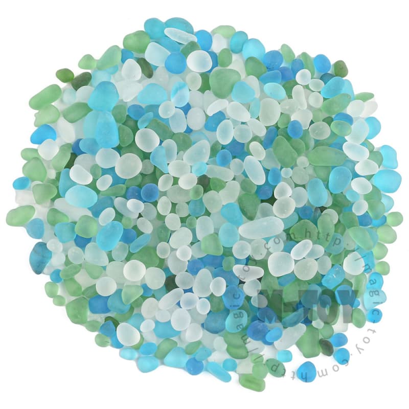 Blue Mixed Sea Glass Beads CD-PW7001-M