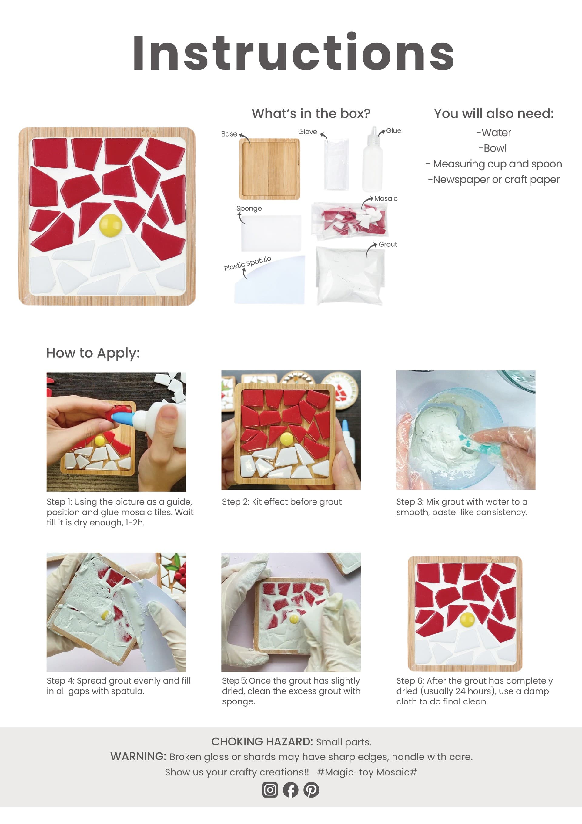 Christmas Square And Round Coaster Mosaic Kit MK03009-MK03010