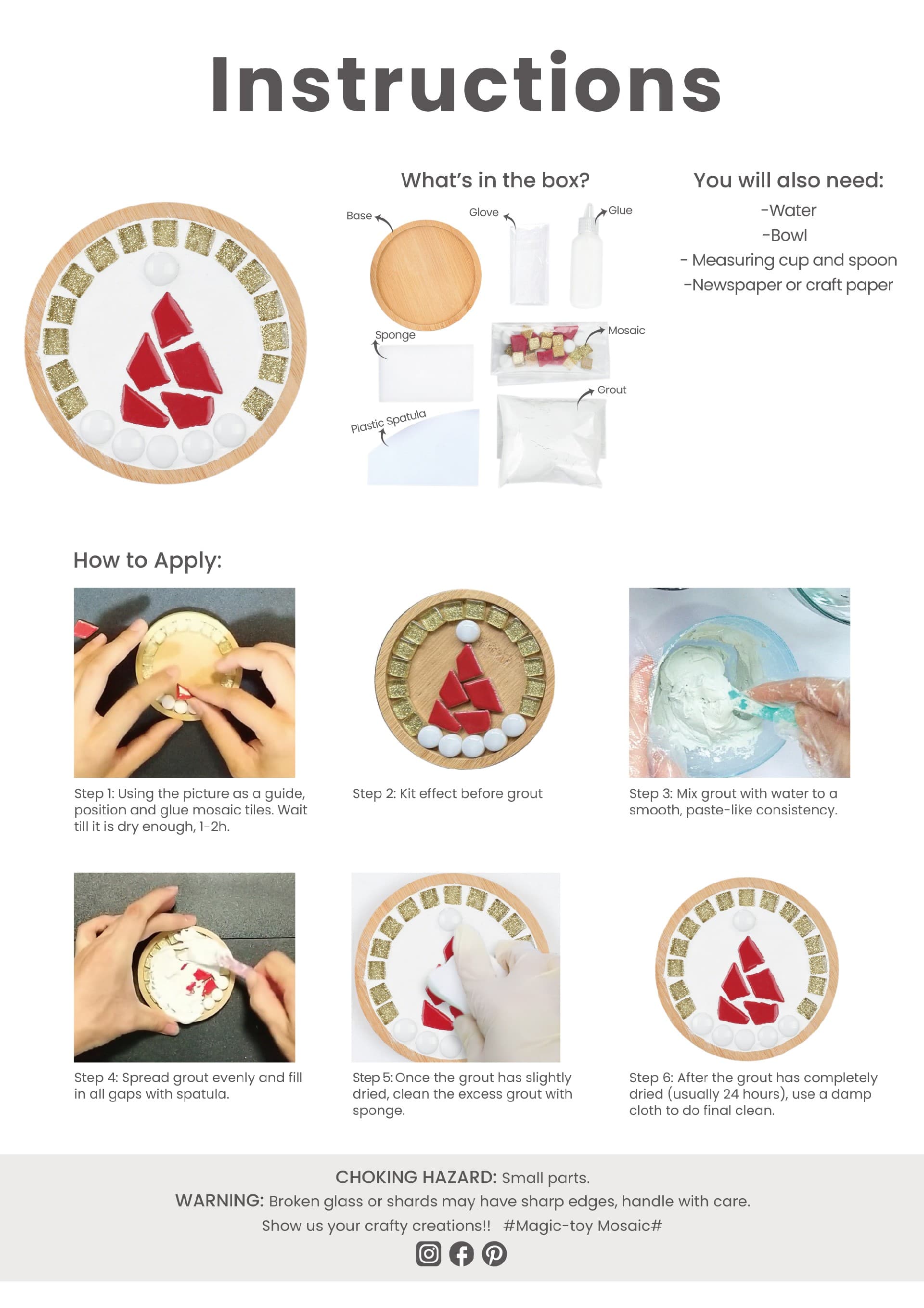 Christmas Square And Round Coaster Mosaic Kit MK03009-MK03010