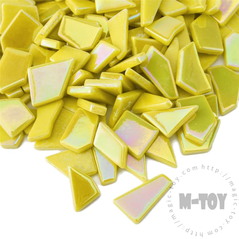 Iridescent Yellow Irregular Shape Glass Mosaic IR-SSL50