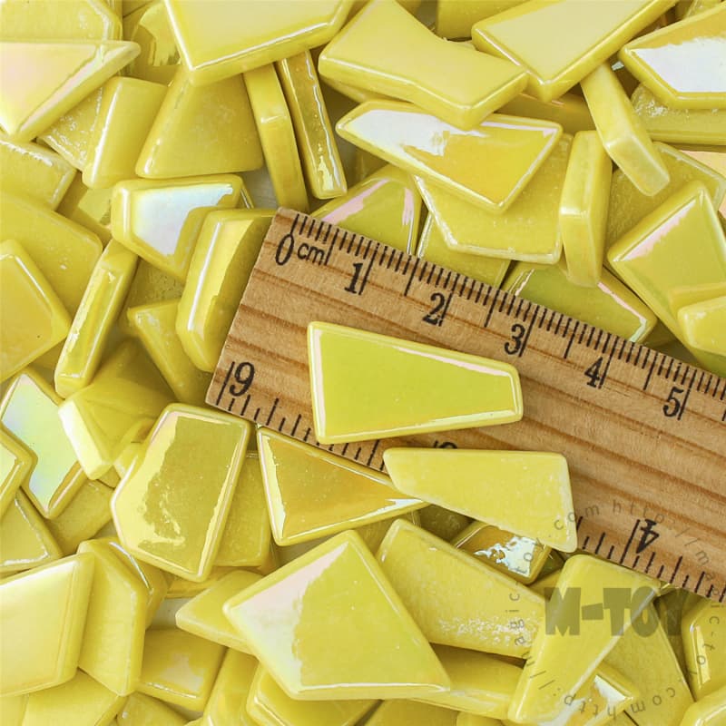 Iridescent Yellow Irregular Shape Glass Mosaic IR-SSL50