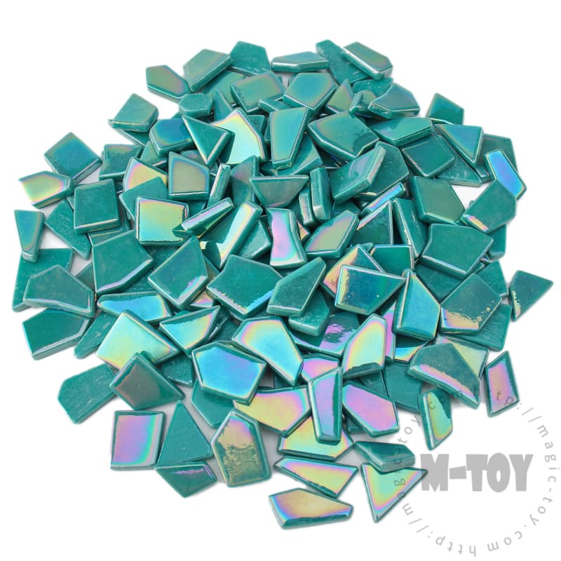 Iridescent Turquoise Irregular Shape Glass Mosaic IR-SSL54