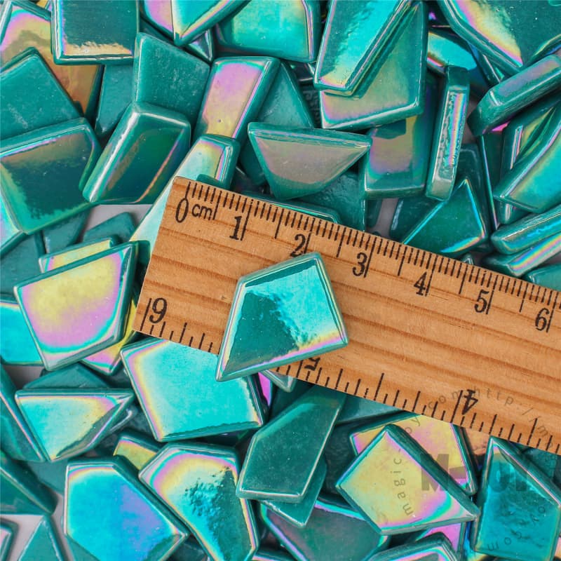 Iridescent Turquoise Irregular Shape Glass Mosaic IR-SSL54