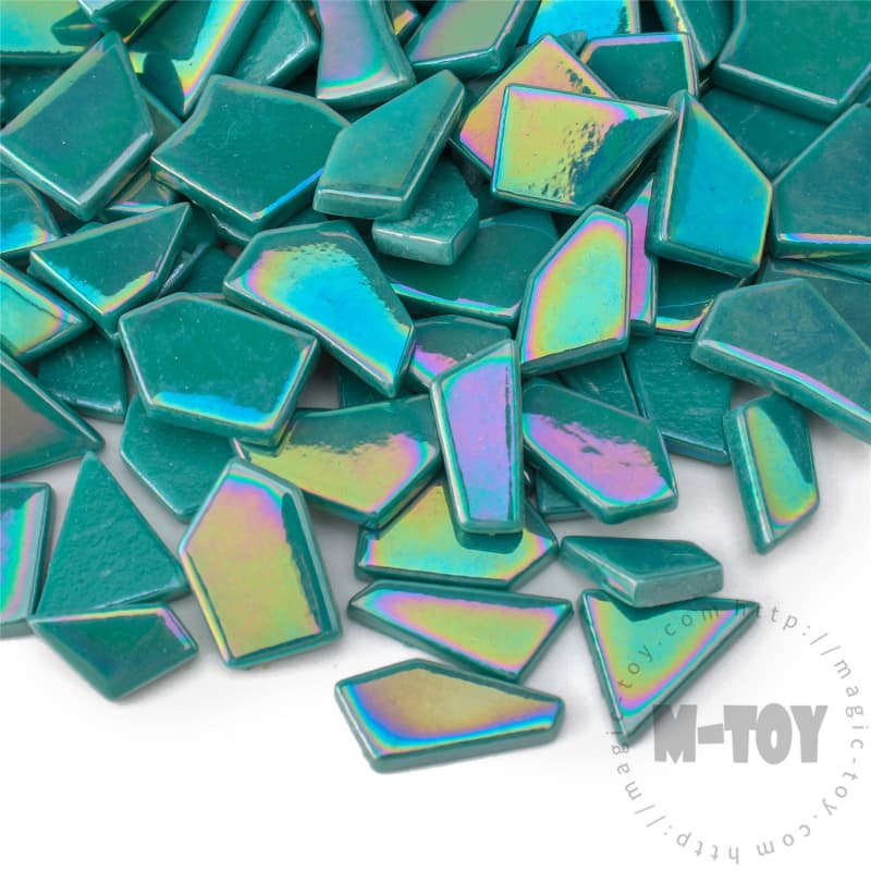Iridescent Turquoise Irregular Shape Glass Mosaic IR-SSL54
