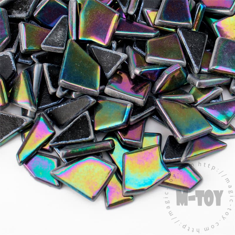 Iridescent Black Irregular Shape Glass Mosaic IR-SSL56