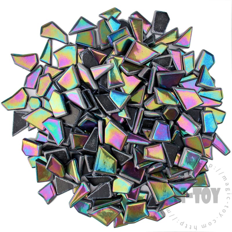 Iridescent Black Irregular Shape Glass Mosaic IR-SSL56