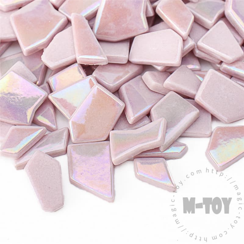 Iridescent Pink Irregular Shape Glass Mosaic IR-SSL68