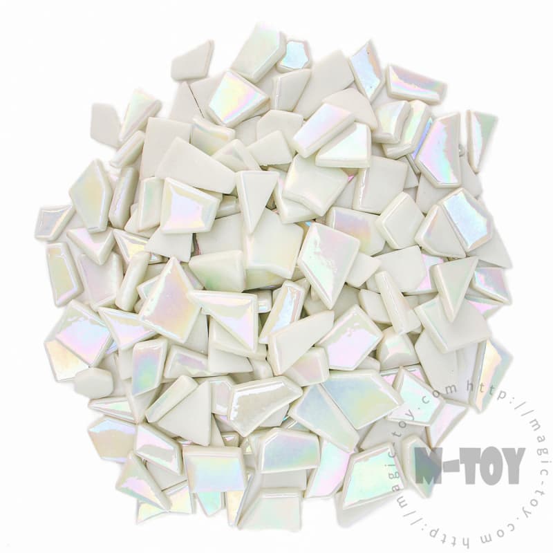 Iridescent White Irregular Shape Glass Mosaic IR-SSL100