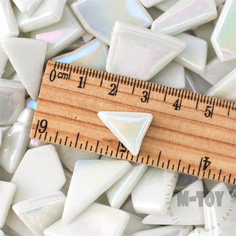 Iridescent White Irregular Shape Glass Mosaic IR-SSL100