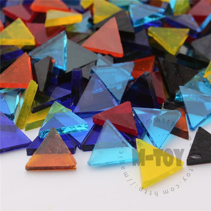 Assorted Color Triangle Opaque Stained Glass Mosaic 14TJG1001