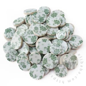 Light Green Round Shape Ceramic Mosaic CRQ606