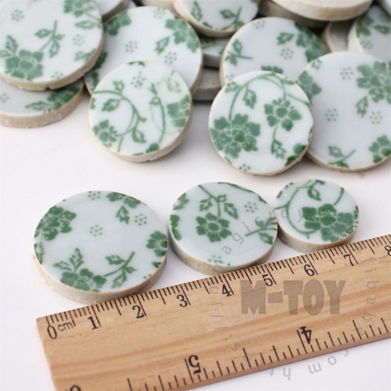 Light Green Round Shape Ceramic Mosaic CRQ606