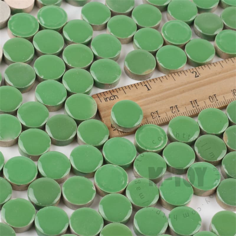 Green Round Shape Ceramic Mosaic 15CRG603