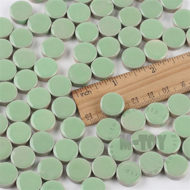 Light Green Round Shape Ceramic Mosaic 15CRG604