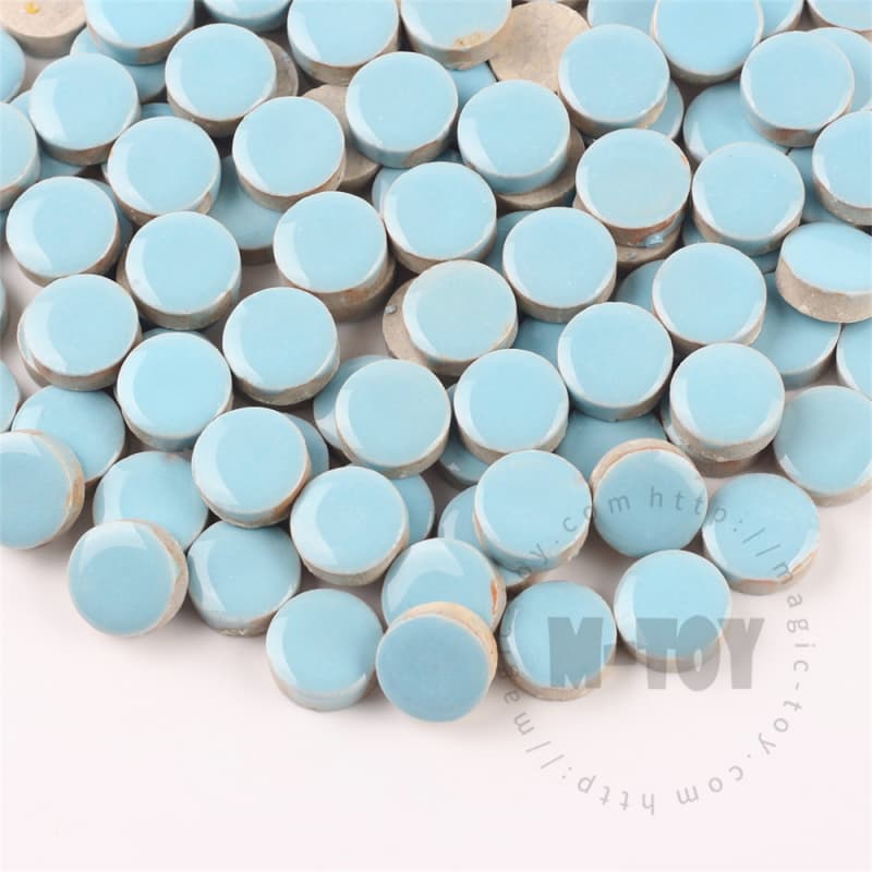 Sky Blue Round Shape Ceramic Mosaic 15CRG701