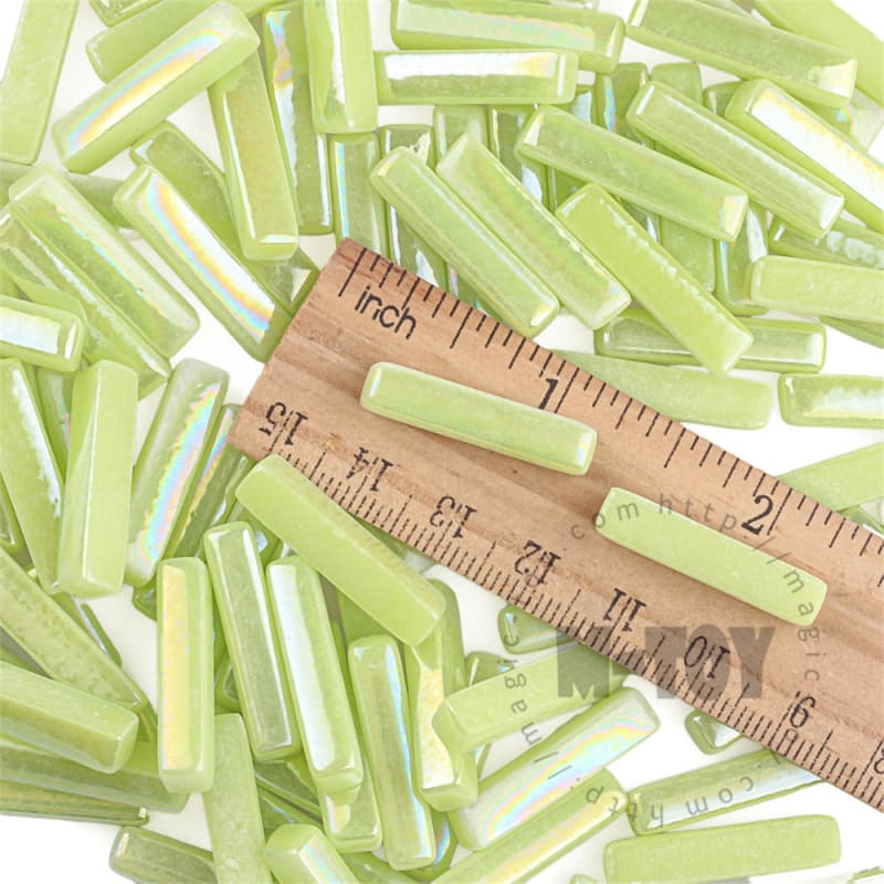 Iridescent Light Green Stick Glass Mosaic 525SBI48
