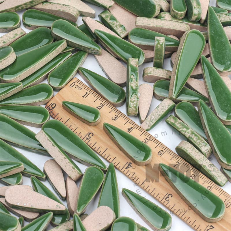 Green Teardrop Shape Ceramic Mosaic CSDG604-5