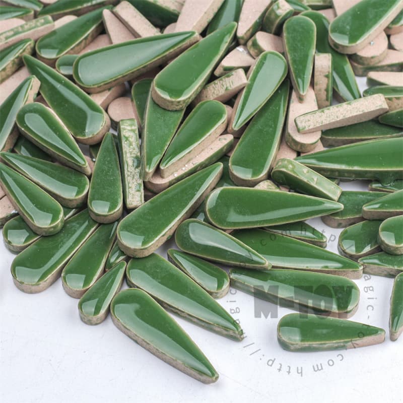 Green Teardrop Shape Ceramic Mosaic CSDG604-5