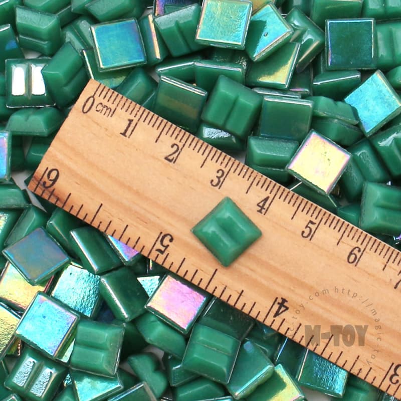Green Square Iridized Hot-melting Glass Mosaic 10PSI602