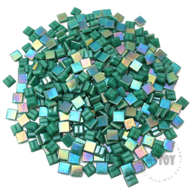 Green Square Iridized Hot-melting Glass Mosaic 10PSI602