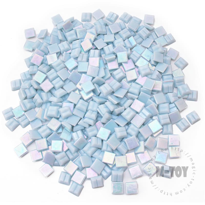 Iridescent Light Blue Square Hot-melting Glass Mosaic 10PSI703