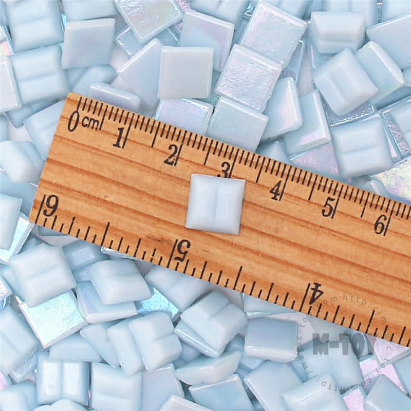 Iridescent Light Blue Square Hot-melting Glass Mosaic 10PSI703