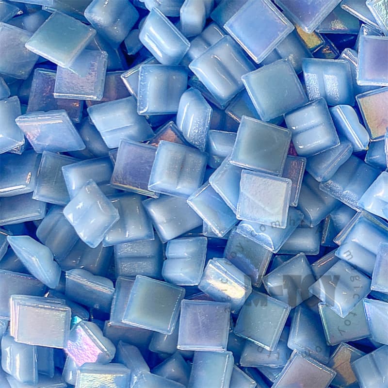 Iridescent Blue Square Hot-melting Glass Mosaic 10PSI704