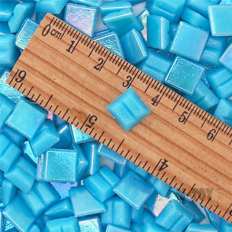 Iridescent Blue Square Hot-melting Glass Mosaic 10PSI705