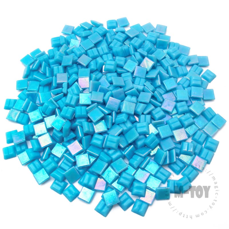 Iridescent Blue Square Hot-melting Glass Mosaic 10PSI705